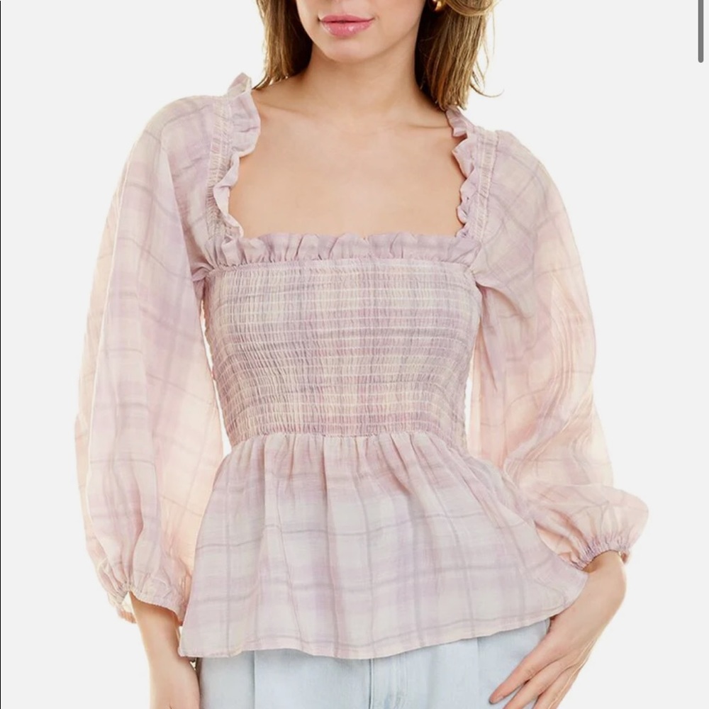 70/21 babydoll Blouse purple NWT